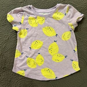 Falls Creek Lemon Print Kids T-Shirt - Yellow and Lavender